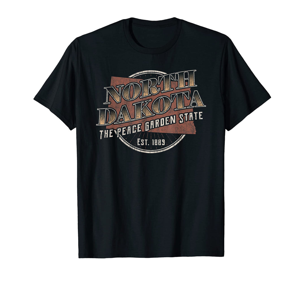 North Dakota Distressed State Map T-Shirt - Casual Everyday Wear for Adults - T-Shirt, Sweatshirt, Hoodie