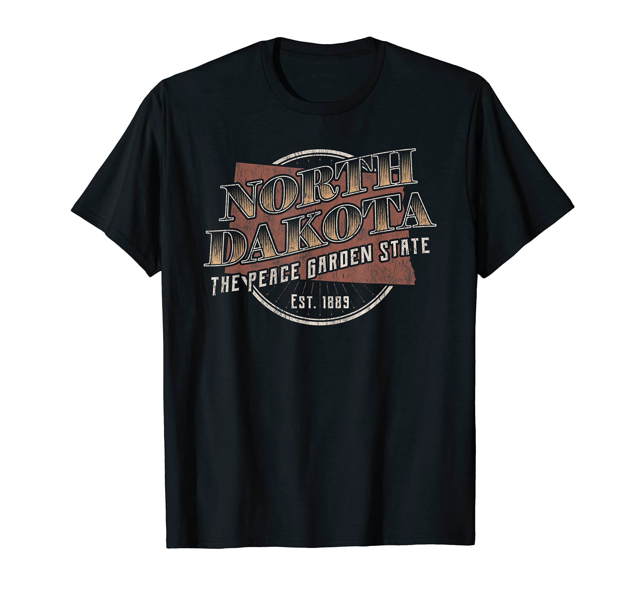 North Dakota Distressed State Map T-Shirt - Casual Everyday Wear for Adults - T-Shirt, Sweatshirt, Hoodie