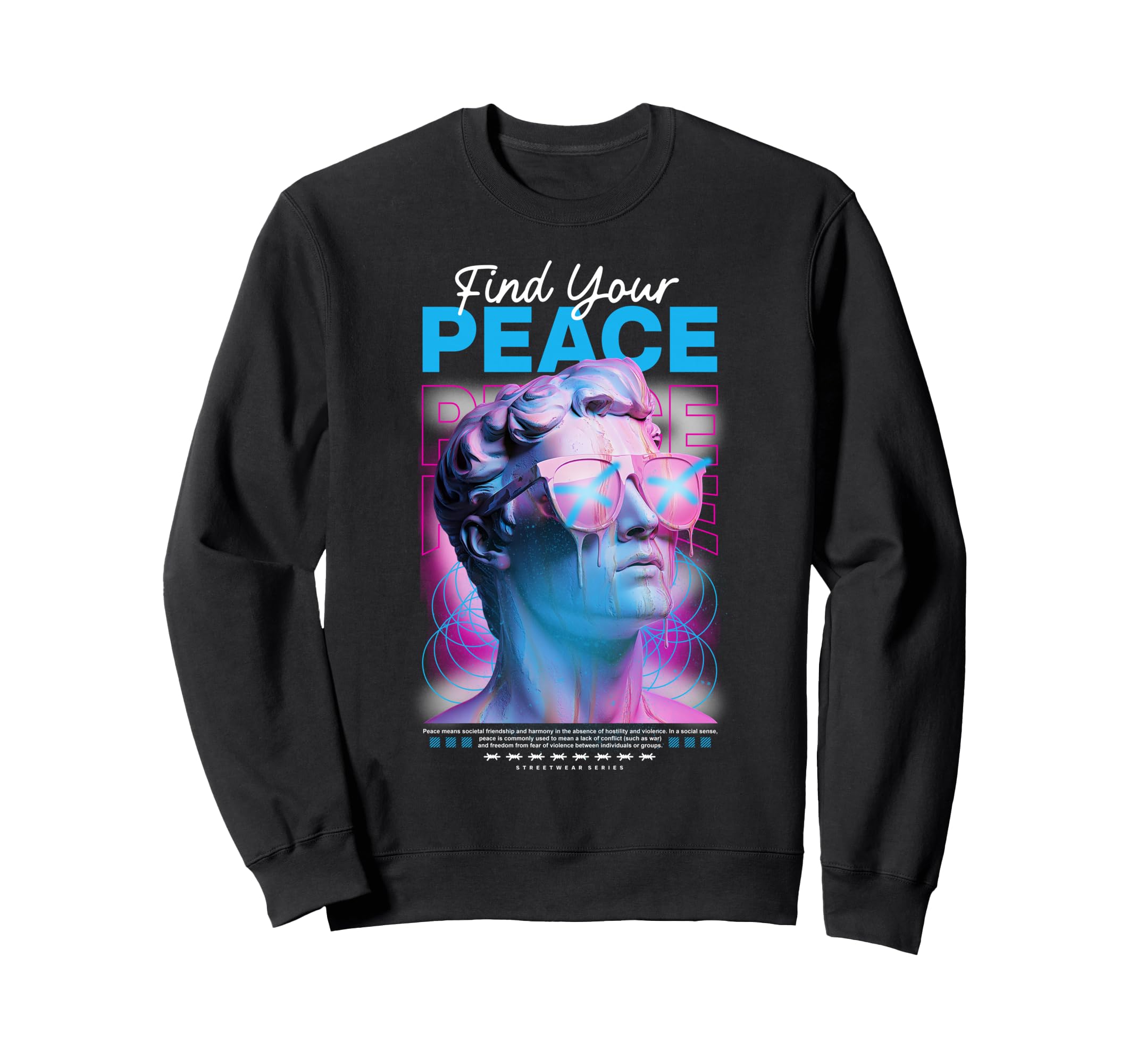 Y2K Peace Bold Urban Graffiti Sweatshirt - Custom Art Print Unisex - T-Shirt, Sweatshirt, Hoodie