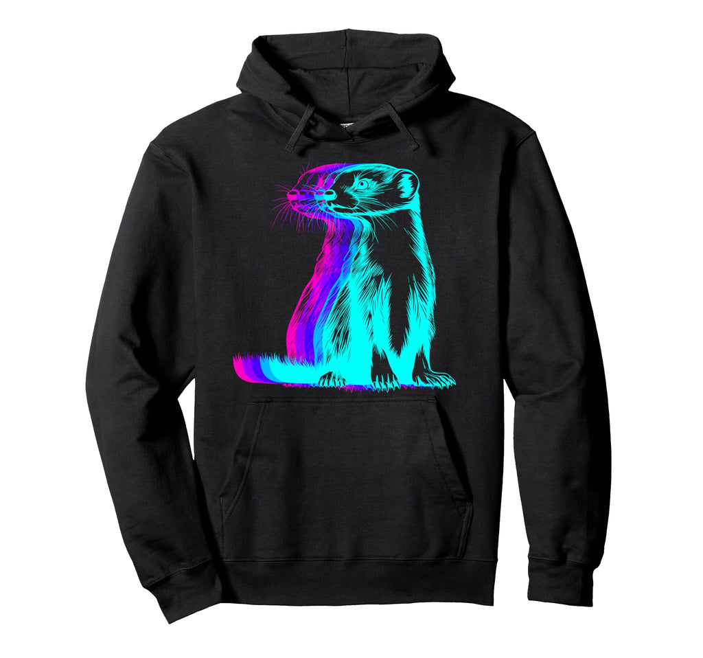 Ferret Pet Vaporwave Hoodie - Fun Novelty Design Men Women - T-Shirt, Sweatshirt, Hoodie