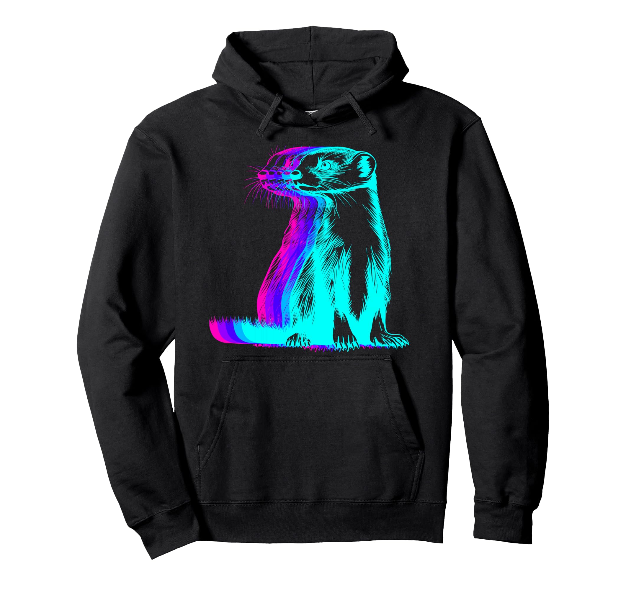 Ferret Pet Vaporwave Hoodie - Fun Novelty Design Men Women - T-Shirt, Sweatshirt, Hoodie