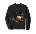 Flag Baseball Sport Baseball Mom And Dad Sweatshirt - Unique Graphic Unisex - T-Shirt, Sweatshirt, Hoodie