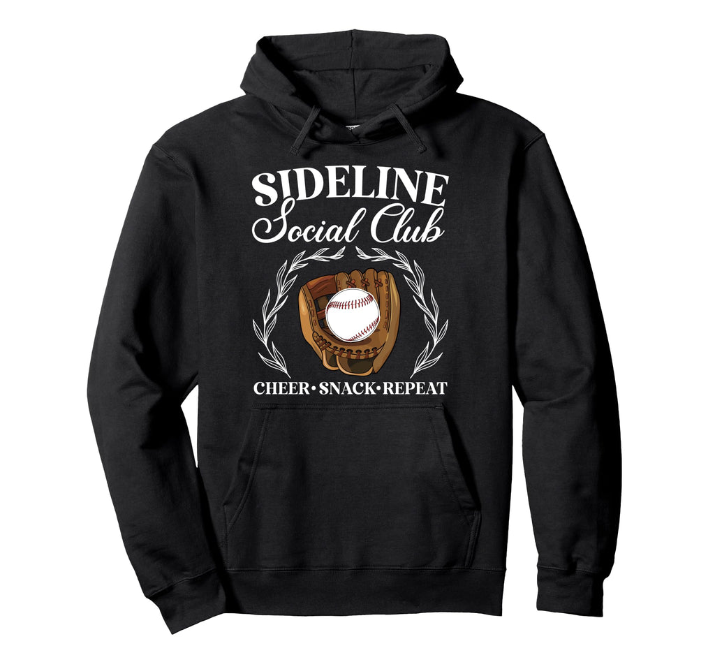Sideline Social Club Baseball Mom Baseball Hoodie - Trendy Graphic Unisex - T-Shirt, Sweatshirt, Hoodie
