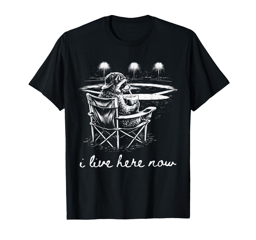 Raccoon Ballfield Baseball Field I T-Shirt - Unique Graphic for Adults - T-Shirt, Sweatshirt, Hoodie