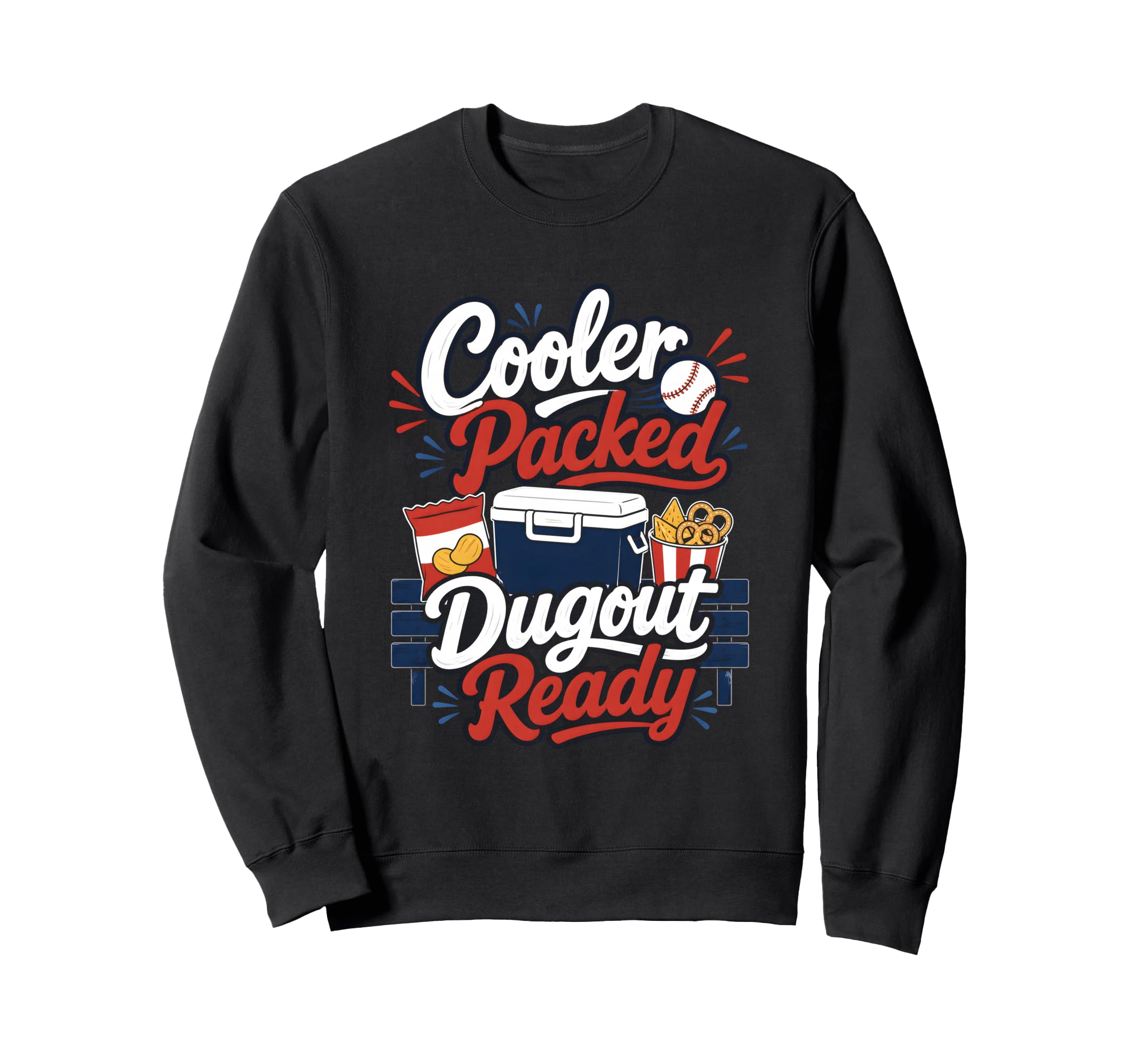 Funny Baseball Mom Cooler Packed Dugout Sweatshirt - Trendy Graphic Unisex - T-Shirt, Sweatshirt, Hoodie