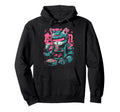 Cat Ramen Cyborg Japanese Aesthetic Mecha Hoodie - Minimalist Print Unisex - T-Shirt, Sweatshirt, Hoodie