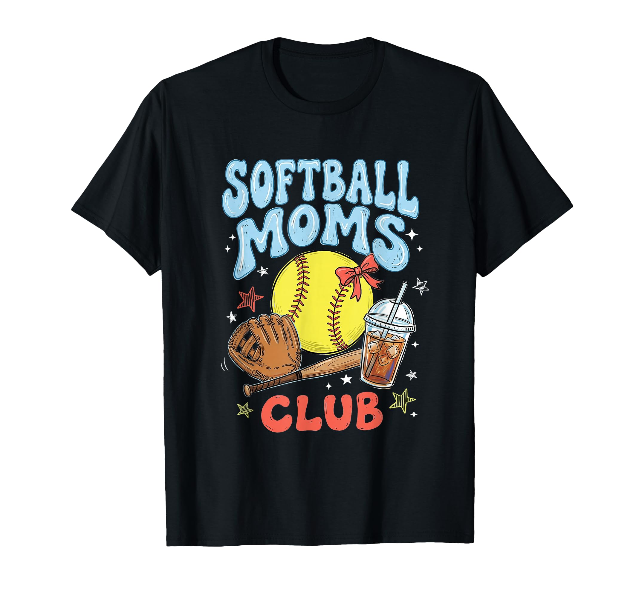Softball Moms Club Coquette Bow Gameday T-Shirt - Aesthetic Graphic Unisex - T-Shirt, Sweatshirt, Hoodie