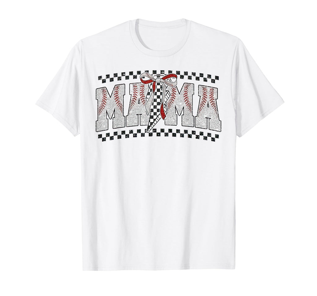 Baseball Mama Checkered Funny Mothers T-Shirt - Streetwear Style Men Women - T-Shirt, Sweatshirt, Hoodie