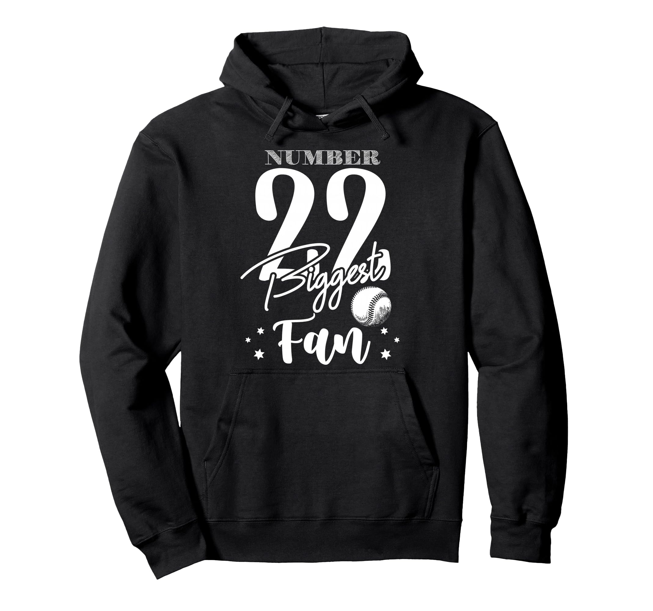 Number 22 Biggest Fan Baseball Softball Hoodie - Trendy Graphic Men Women - T-Shirt, Sweatshirt, Hoodie