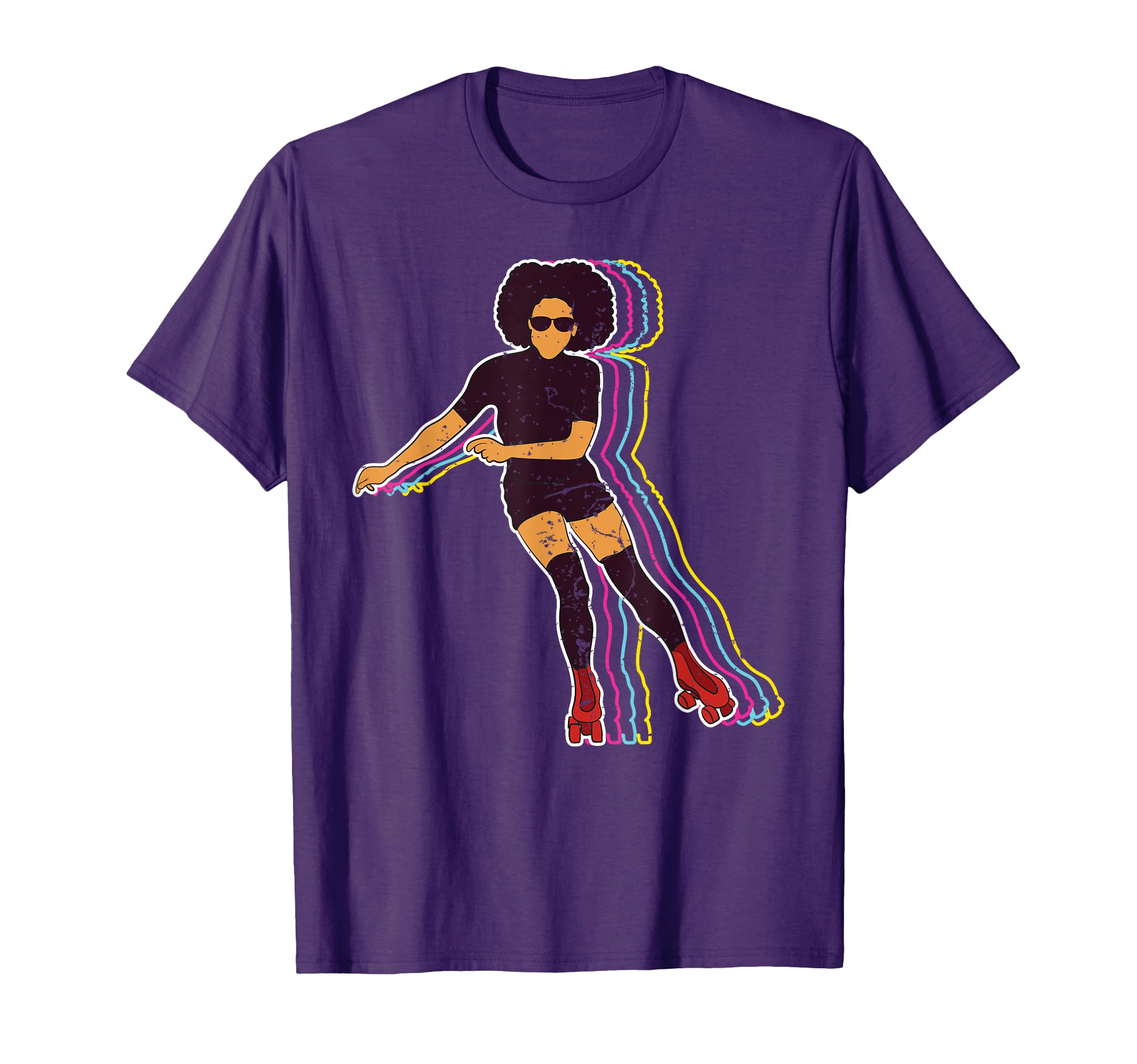 Womens Roller Skating Afro 70S 80S T-Shirt - Streetwear Style for Adults - T-Shirt, Sweatshirt, Hoodie
