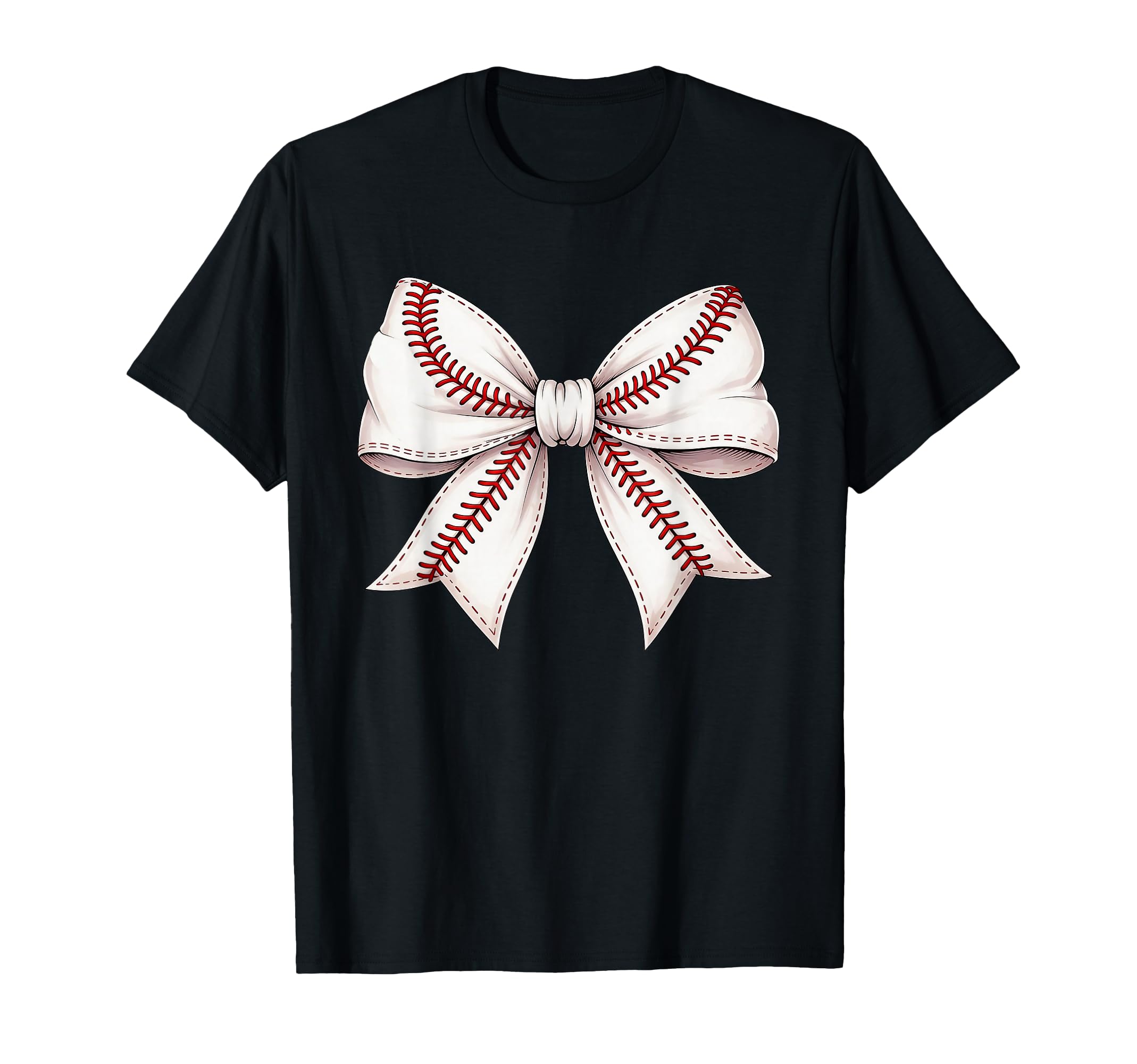 Baseball Bow Funny Baseball Mom T-Shirt - Fun Novelty Design for Adults - T-Shirt, Sweatshirt, Hoodie