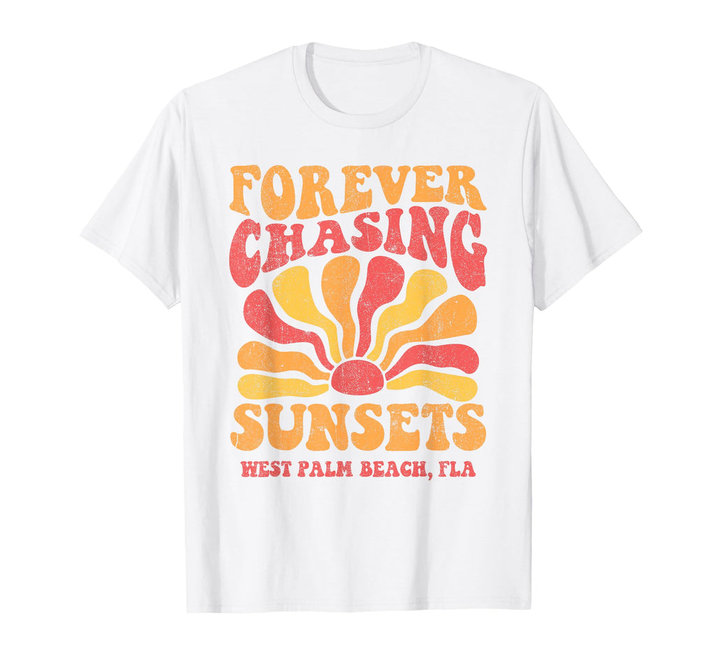 Forever Chasing Sunsets West Palm Beach T-Shirt - Aesthetic Graphic Unisex - T-Shirt, Sweatshirt, Hoodie