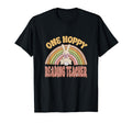 One Hoppy Reading Teacher Bunny Easter T-Shirt - Graphic Print Men Women - T-Shirt, Sweatshirt, Hoodie