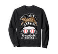 Baseball Mom Messy Bun Hair Sweatshirt - Casual Everyday Wear Men Women - T-Shirt, Sweatshirt, Hoodie