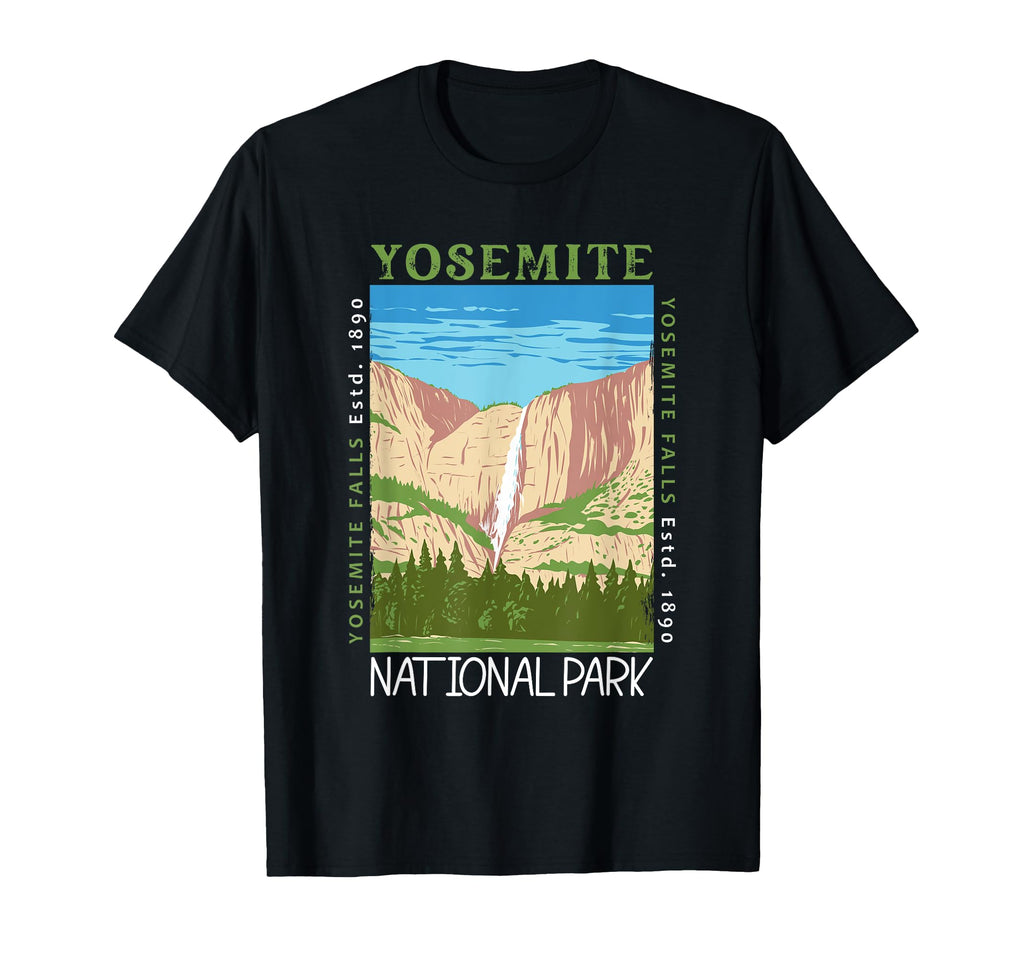 Yosemite National Park Waterfall T-Shirt - Custom Art Print Men Women - T-Shirt, Sweatshirt, Hoodie