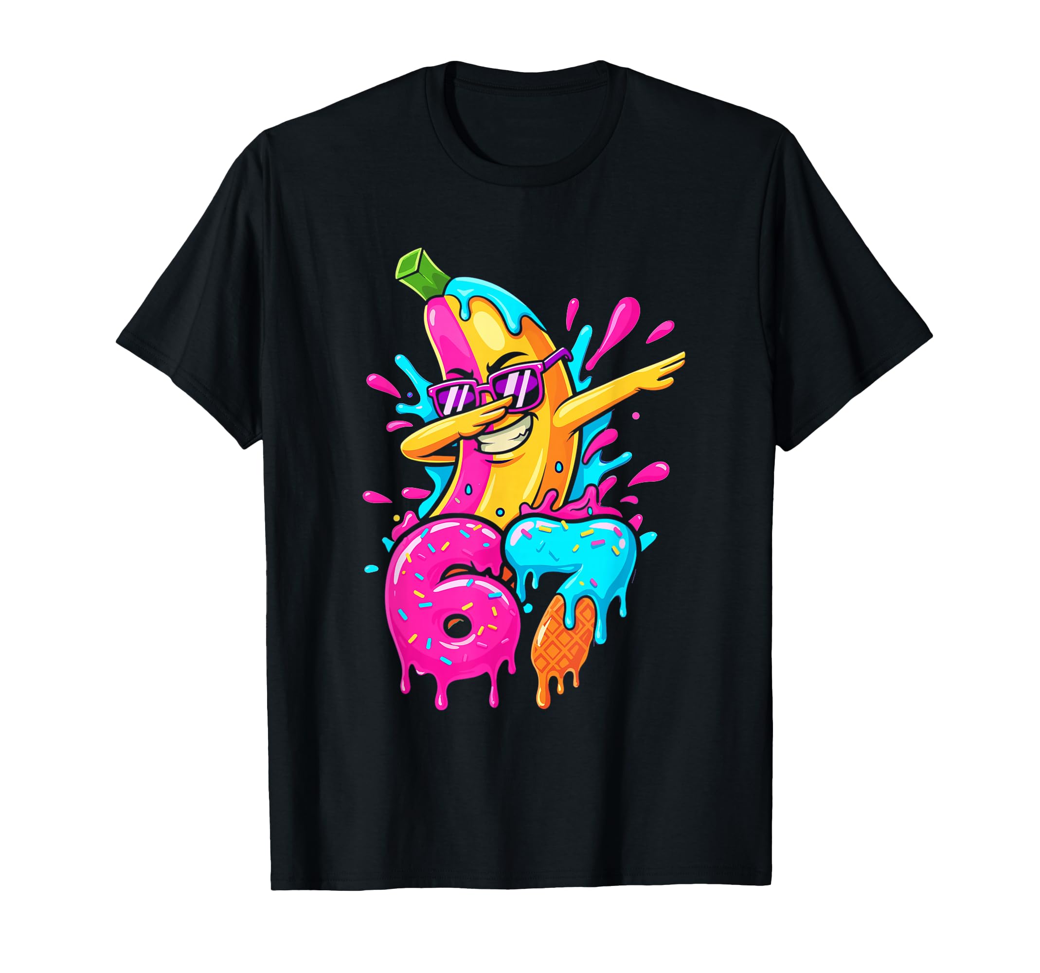 67 Funny Baseball Dabbing Banana 6 7 T-Shirt - Minimalist Print Unisex - T-Shirt, Sweatshirt, Hoodie