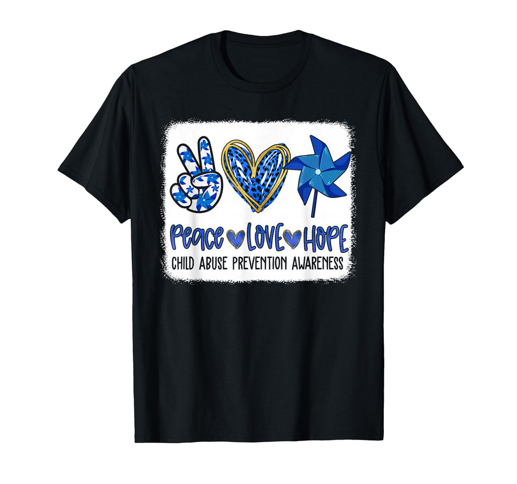 Peace Love Hope Pinwheel Blue T-Shirt - Fun Novelty Design for Adults - T-Shirt, Sweatshirt, Hoodie
