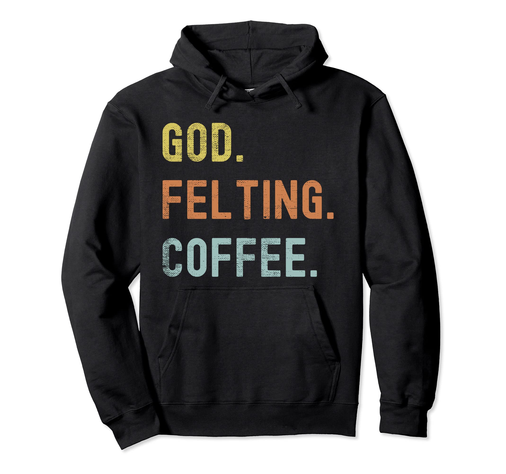 Vintages Felting And Coffee Distressed Hoodie - Novelty Apparel Men Women - T-Shirt, Sweatshirt, Hoodie