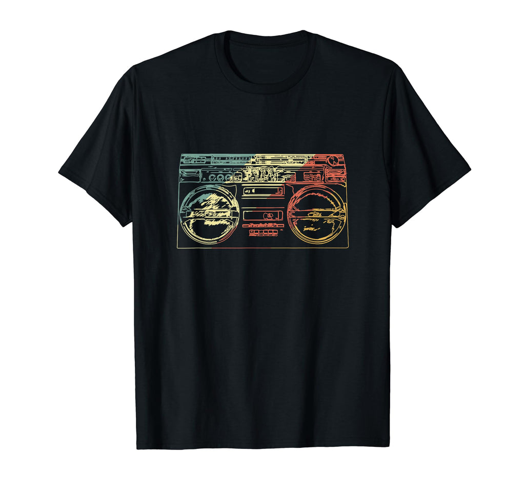 Boom Box Sketch Oldschool Hip Hop T-Shirt - Unique Graphic Men Women - T-Shirt, Sweatshirt, Hoodie