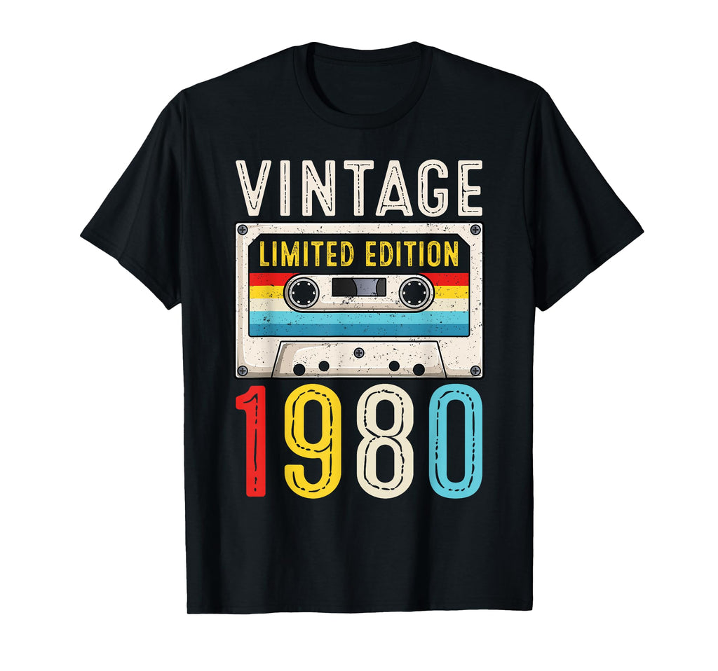 1980 Birthday Cassette Tape 1980 T-Shirt - Unique Graphic Men Women - T-Shirt, Sweatshirt, Hoodie