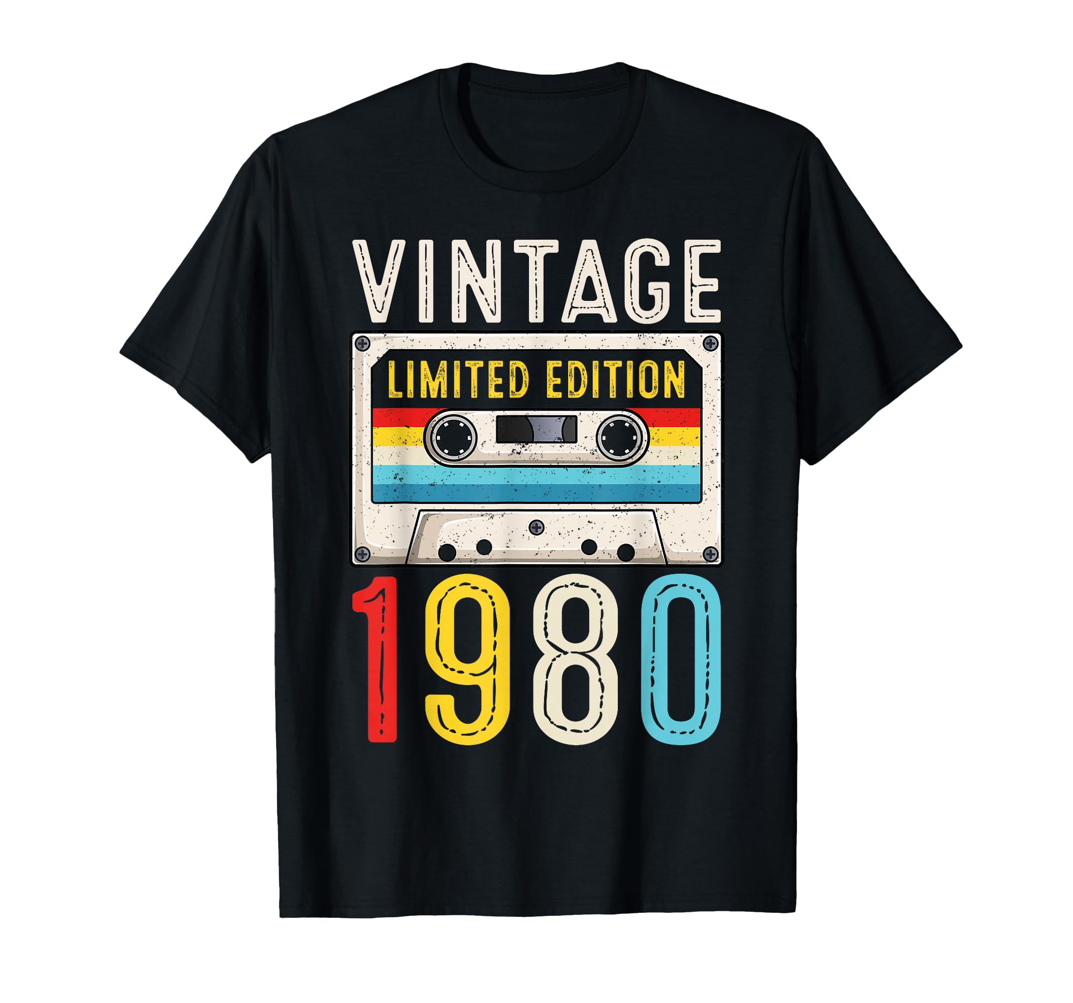 1980 Birthday Cassette Tape 1980 T-Shirt - Unique Graphic Men Women - T-Shirt, Sweatshirt, Hoodie