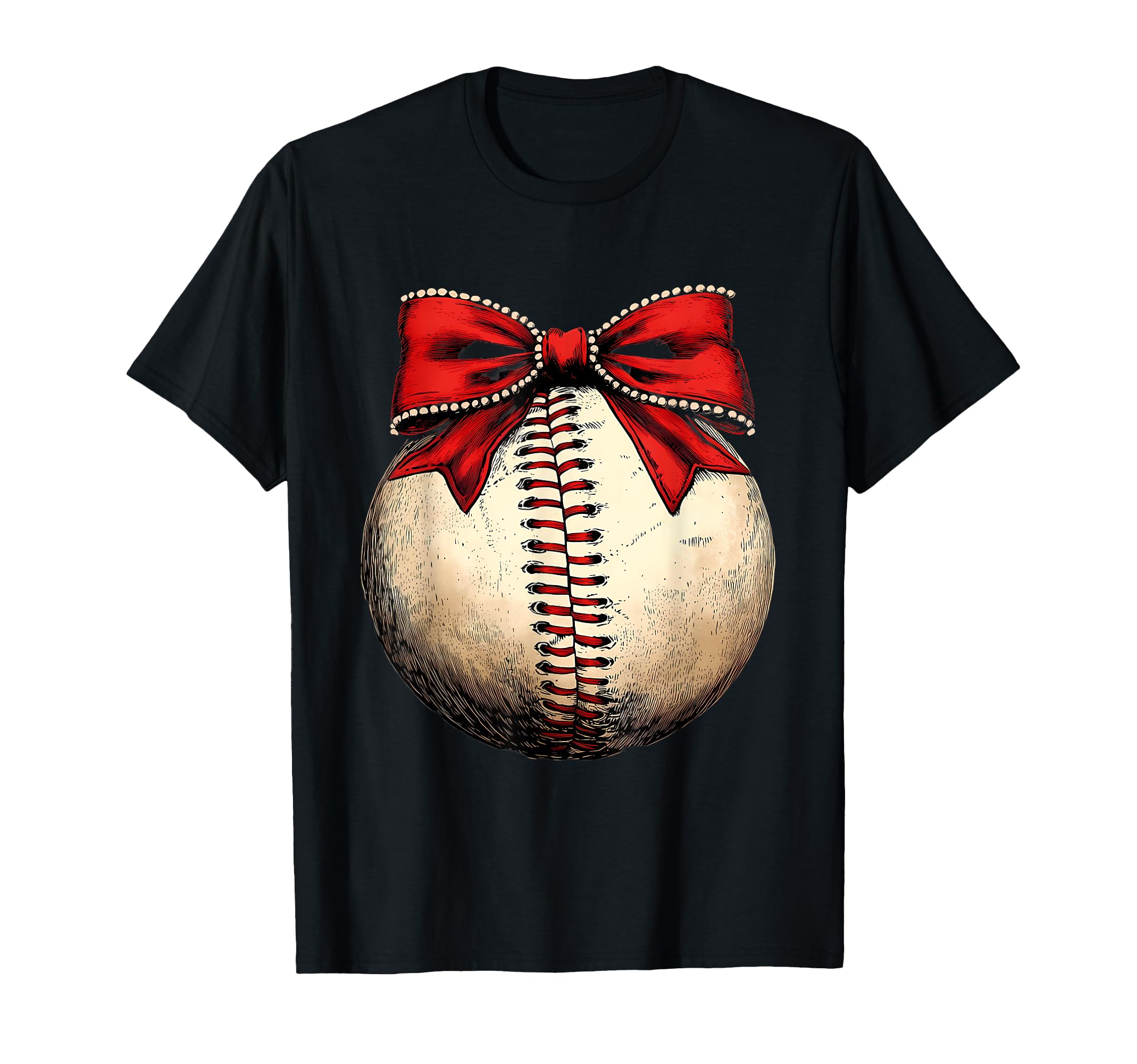 Baseball Coquette Bow Baseball Mom T-Shirt - Novelty Apparel Unisex - T-Shirt, Sweatshirt, Hoodie