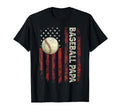 Fathers Day Baseball Papa Usa Flag T-Shirt - Novelty Apparel Men Women - T-Shirt, Sweatshirt, Hoodie