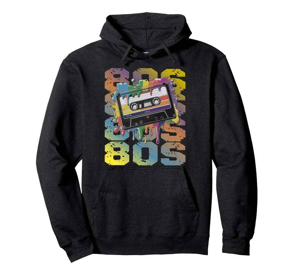 80S Vibes Colorful Cassette Tape Hoodie - Casual Everyday Wear Men Women - T-Shirt, Sweatshirt, Hoodie
