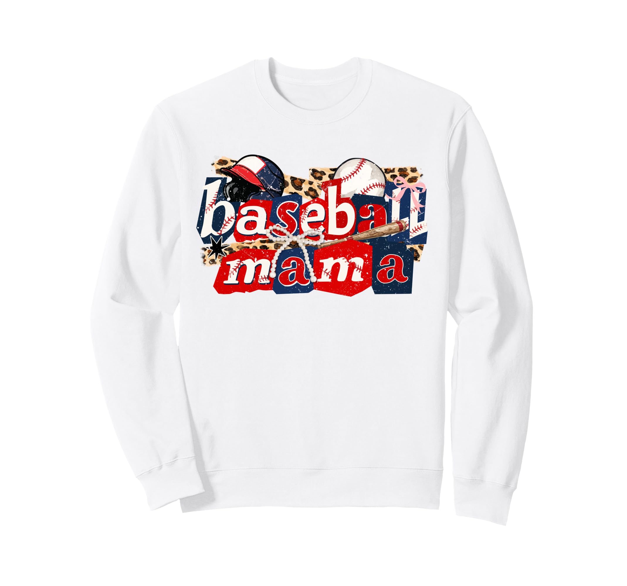 Baseball Mama Coquette Bow Sweatshirt - Casual Everyday Wear Unisex - T-Shirt, Sweatshirt, Hoodie