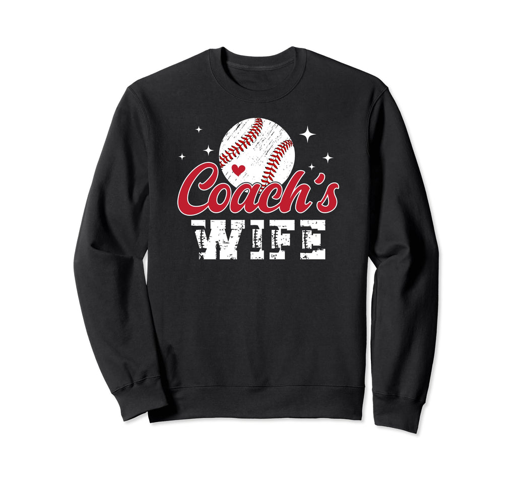 Baseball Coachs Wife Leopard Wife Sweatshirt - Casual Everyday Wear Unisex - T-Shirt, Sweatshirt, Hoodie