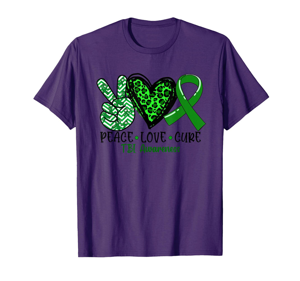 Peace Love Cure Tbi Traumatic Brain T-Shirt - Streetwear Style for Adults - T-Shirt, Sweatshirt, Hoodie