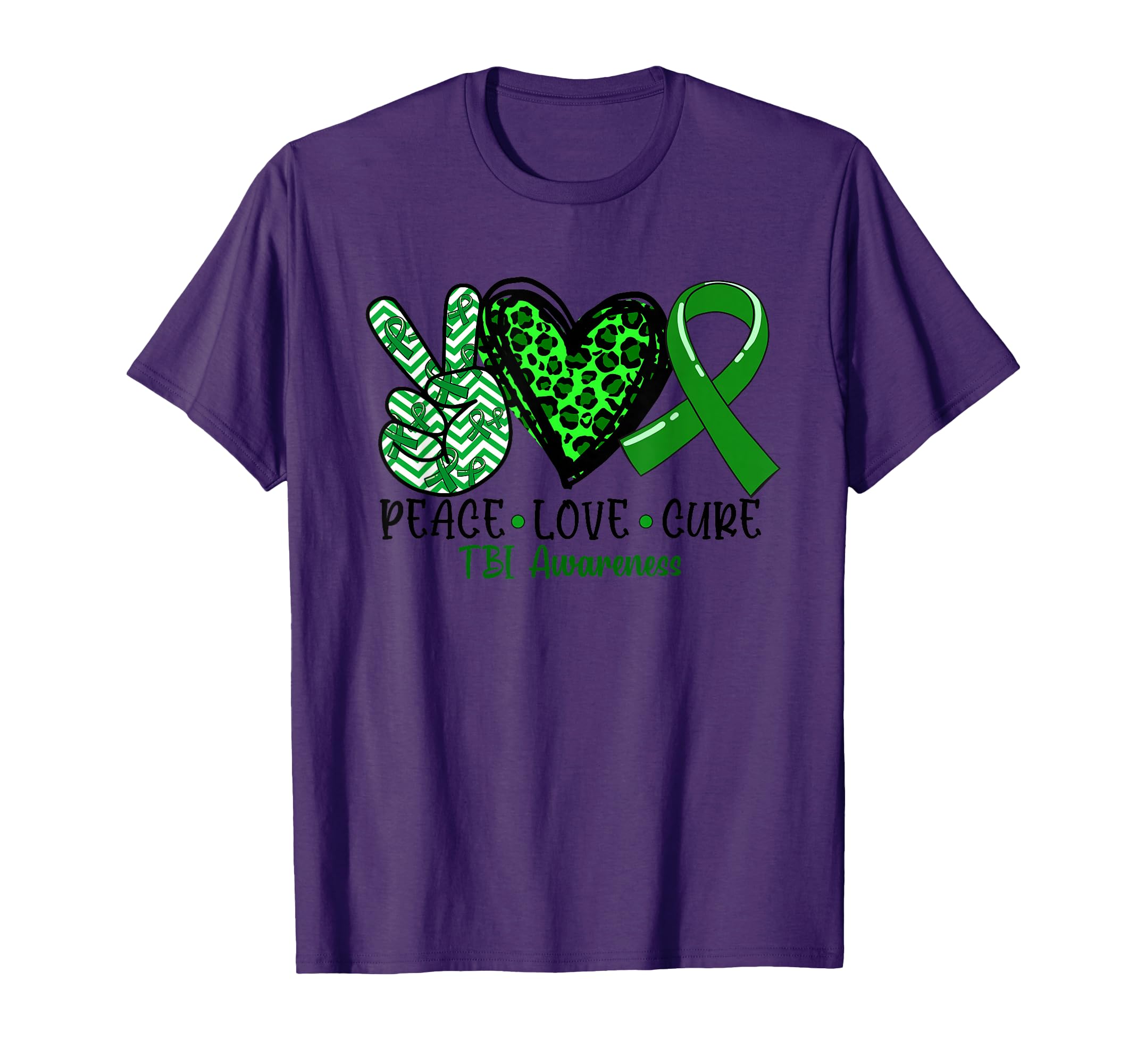 Peace Love Cure Tbi Traumatic Brain T-Shirt - Streetwear Style for Adults - T-Shirt, Sweatshirt, Hoodie