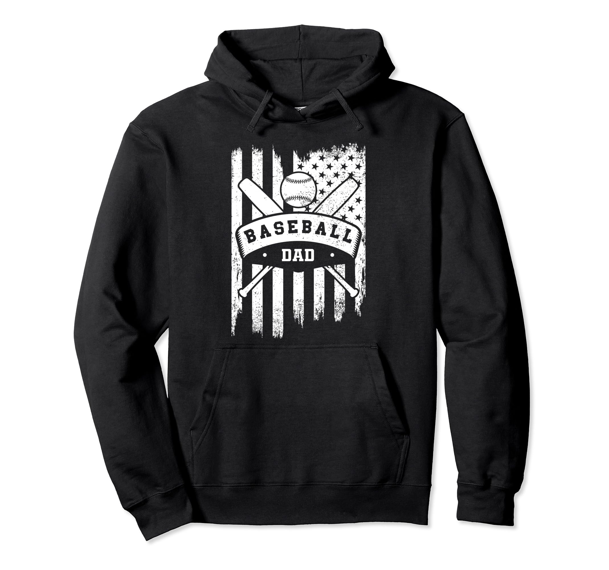 Baseball Dad Usa American Flag Family Hoodie - Casual Everyday Wear Unisex - T-Shirt, Sweatshirt, Hoodie