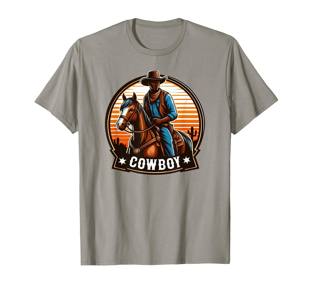 Black Cowboy Sunset T-Shirt - Graphic Print for Adults - T-Shirt, Sweatshirt, Hoodie