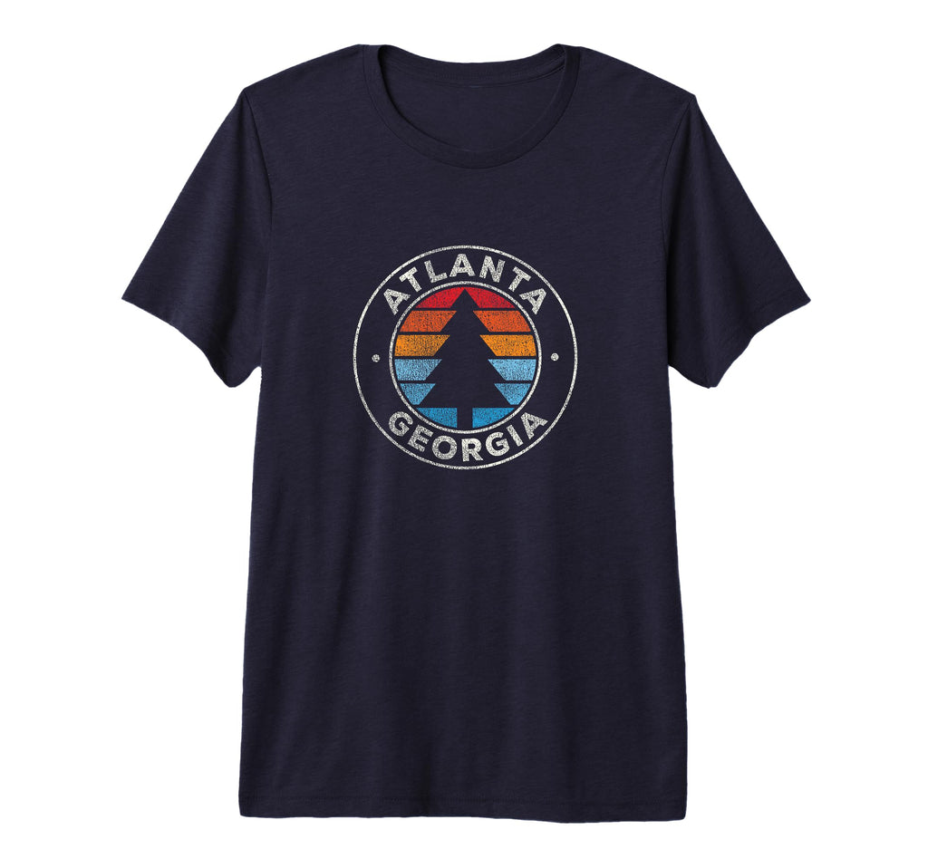 Atlanta Georgia Ga 70S Tri Blend T-Shirt - Novelty Apparel Unisex - T-Shirt, Sweatshirt, Hoodie