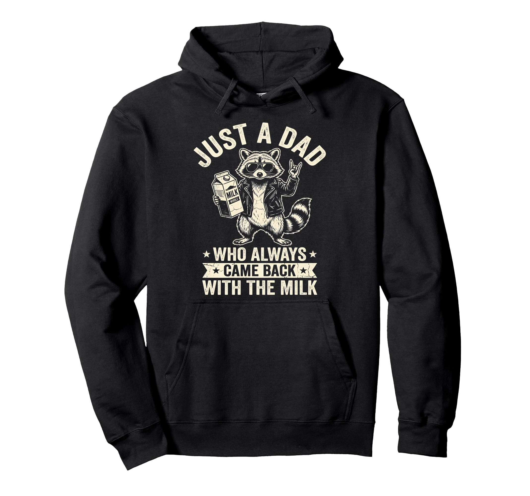 Funny Raccoon Just Dad Funny Fathers Day Hoodie - Graphic Print for Adults - T-Shirt, Sweatshirt, Hoodie