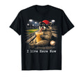 I Live Here Now Funny Raccoon Baseball T-Shirt - Unique Graphic Men Women - T-Shirt, Sweatshirt, Hoodie
