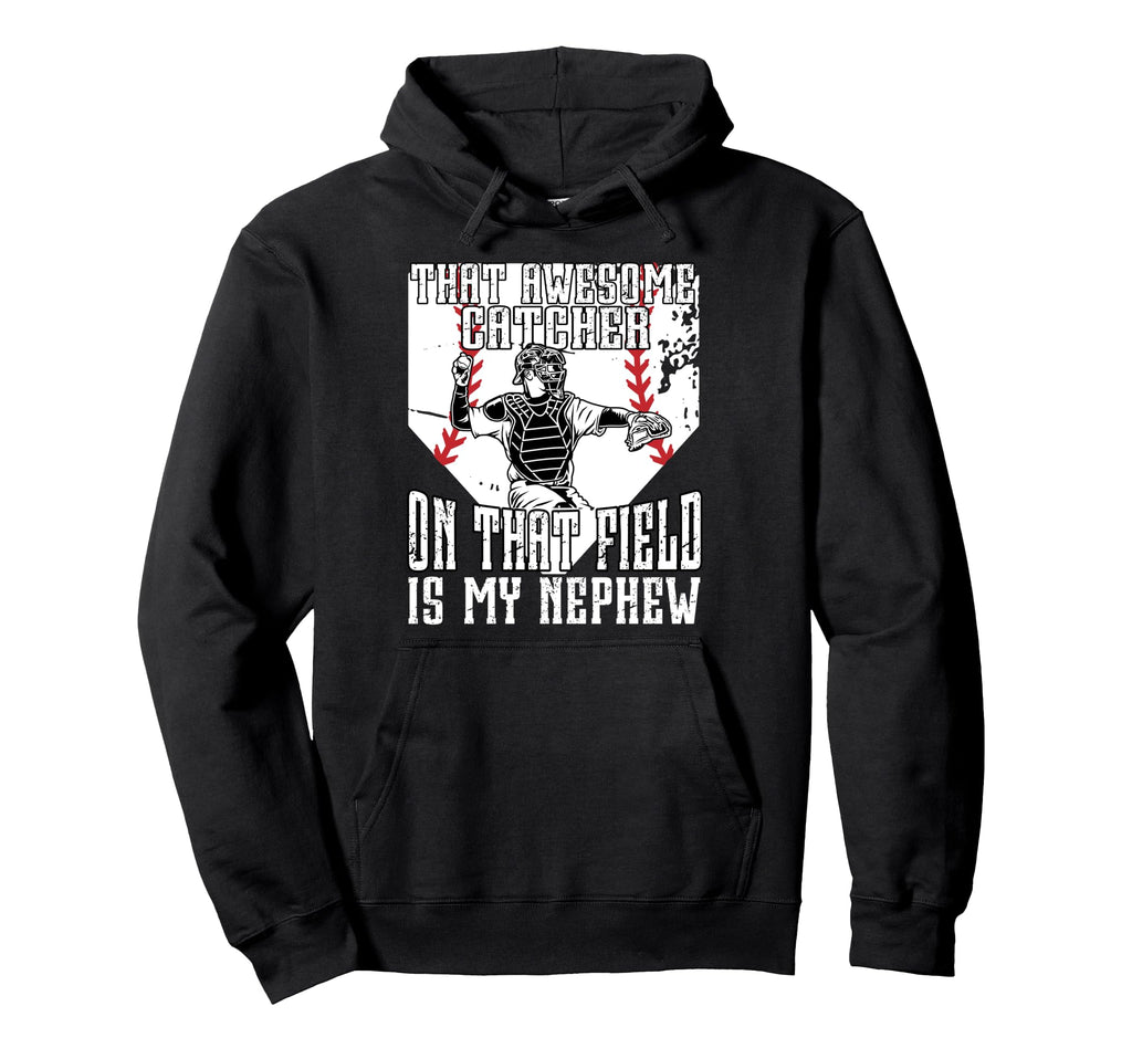 Baseball Catcher Uncle Proud Uncle Hoodie - Custom Art Print Unisex - T-Shirt, Sweatshirt, Hoodie