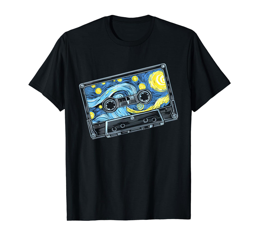 80S 90S Cassette Tape Starry Night T-Shirt - Minimalist Print Men Women - T-Shirt, Sweatshirt, Hoodie