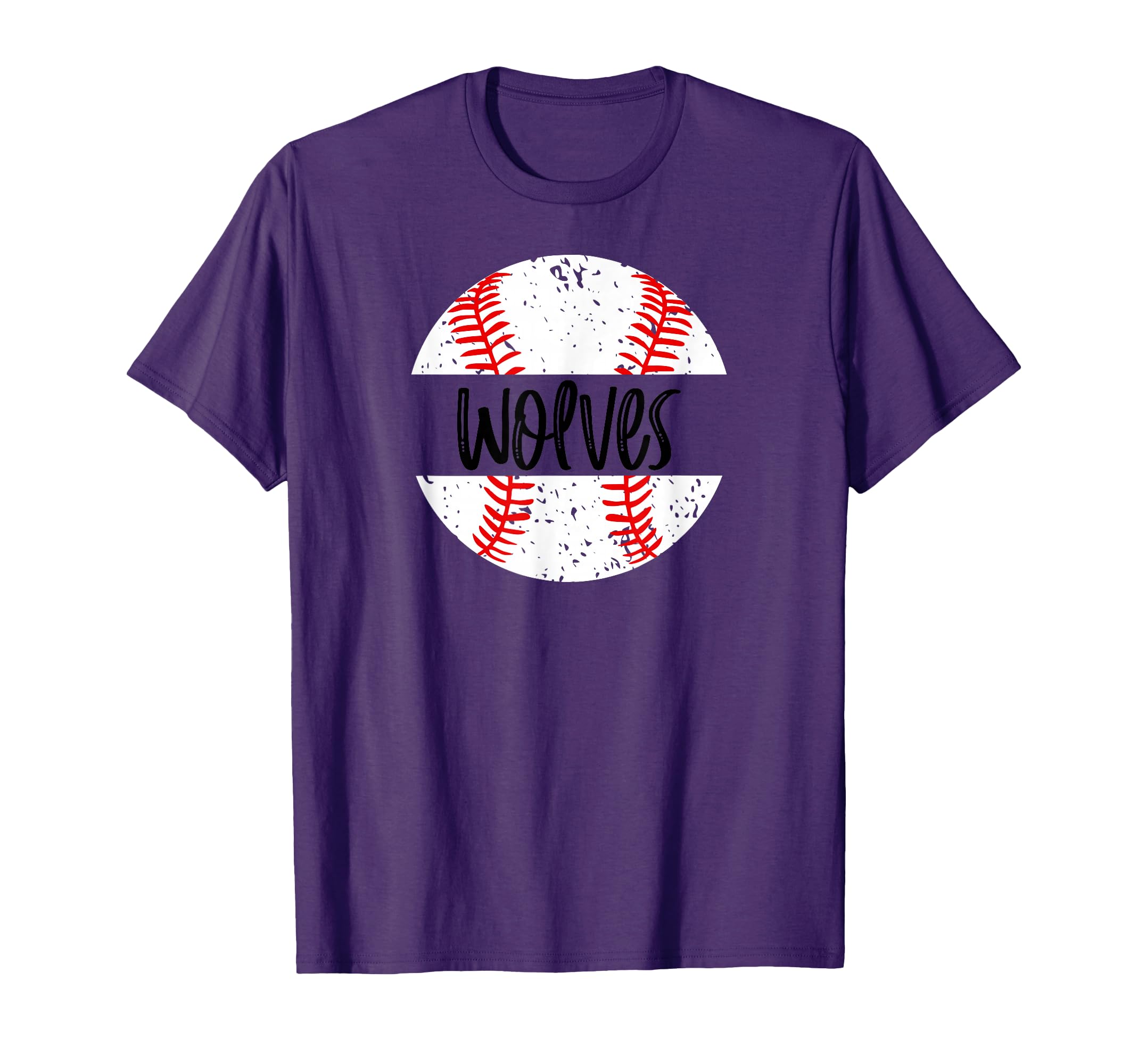 Wolves Baseball Team Mascot School T-Shirt - Minimalist Print Unisex - T-Shirt, Sweatshirt, Hoodie