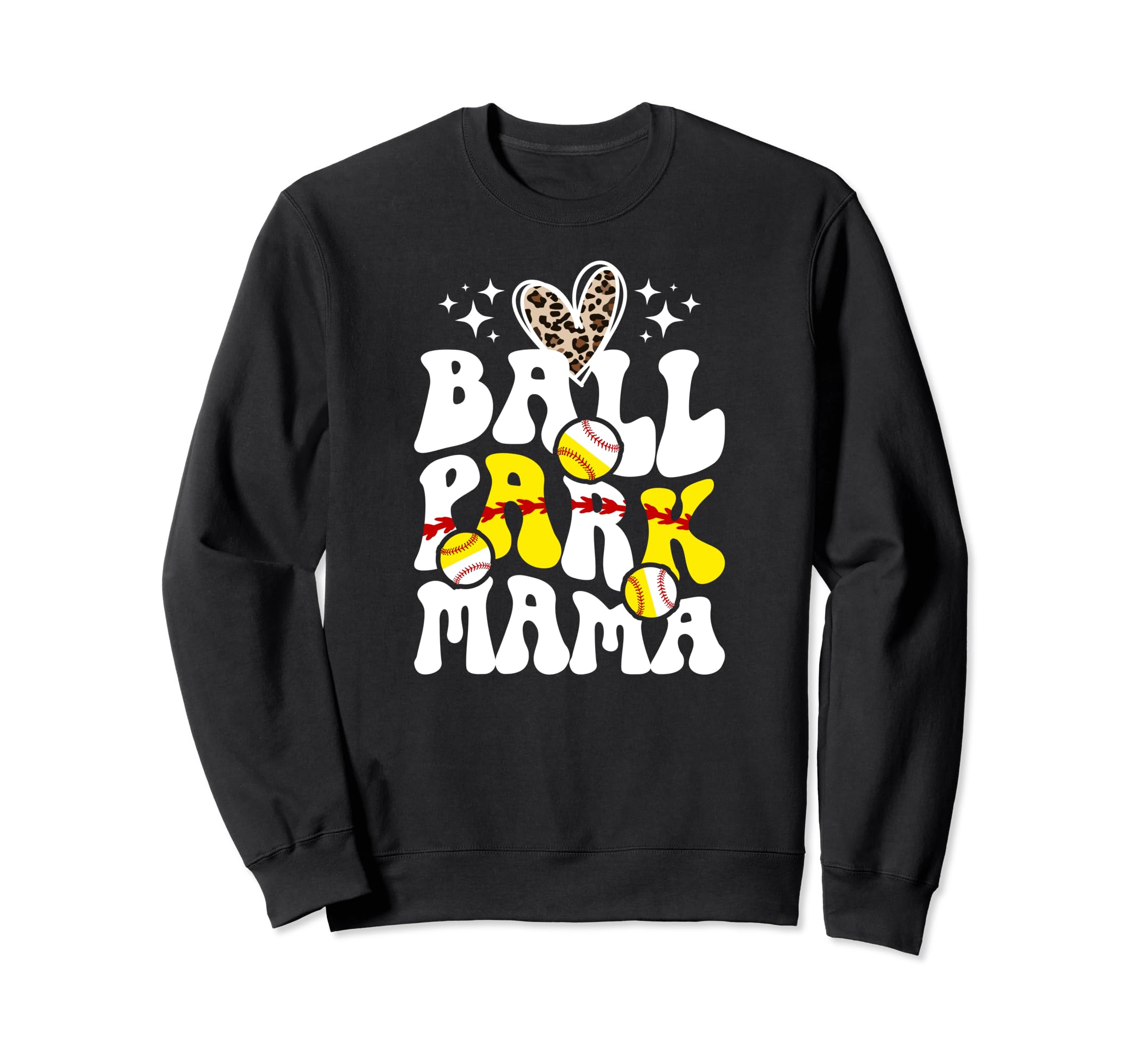 Ballpark Mama Groovy Softball Sweatshirt - Custom Art Print Men Women - T-Shirt, Sweatshirt, Hoodie