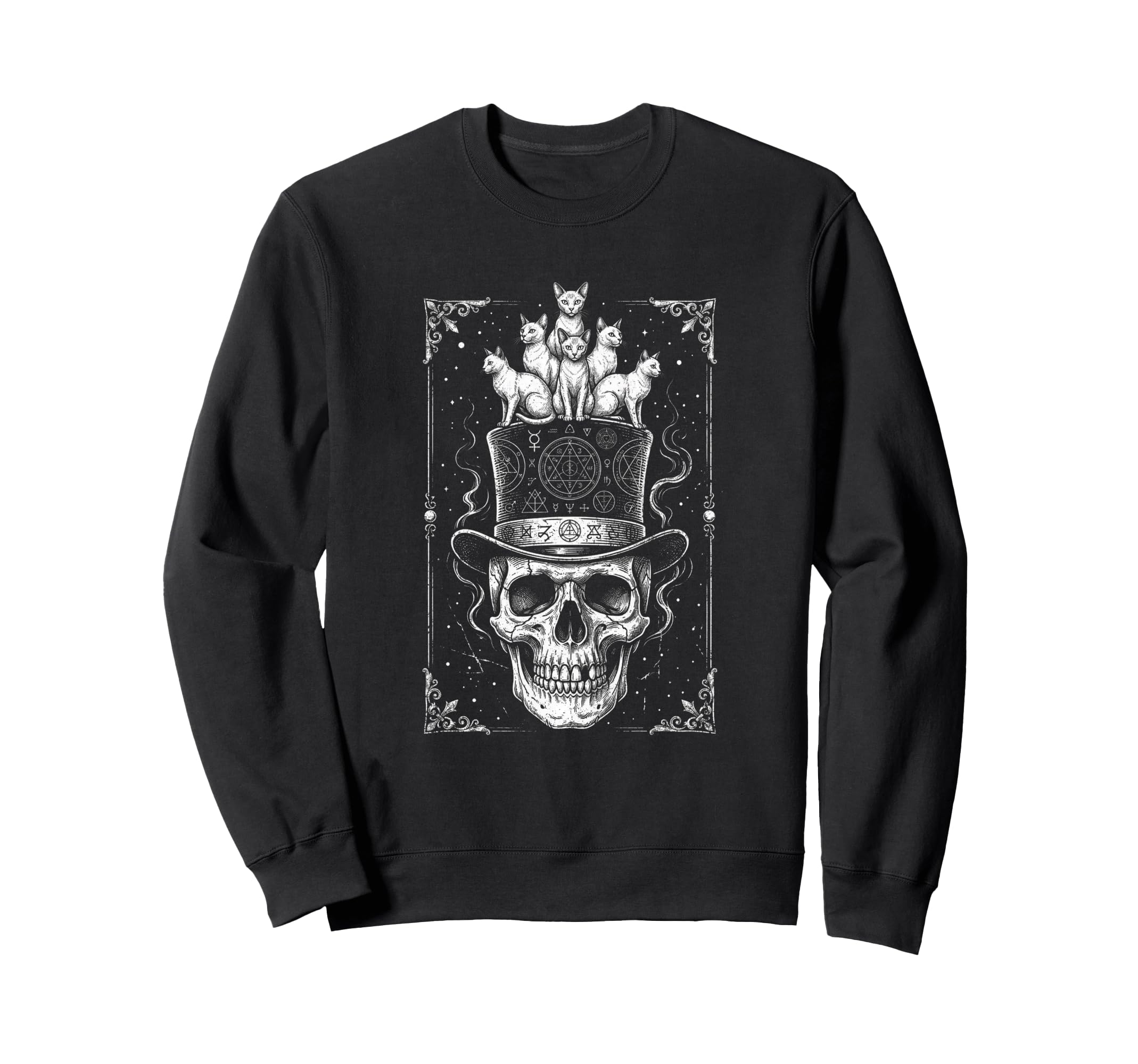 Skull Cat Skeleton Kitty Kitten Sweatshirt - Aesthetic Graphic Unisex - T-Shirt, Sweatshirt, Hoodie