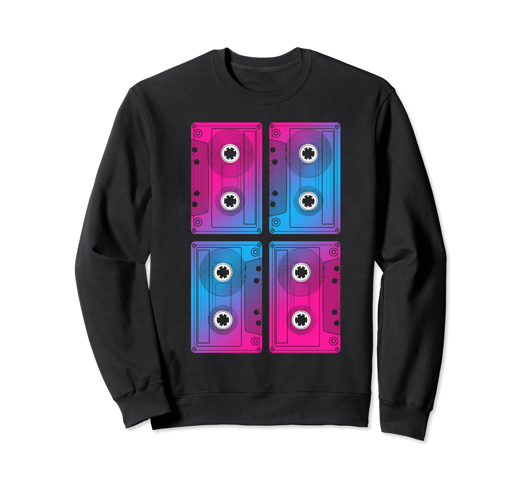 80S Vaporwave Cassette Tape Eighties Sweatshirt - Graphic Print for Adults - T-Shirt, Sweatshirt, Hoodie