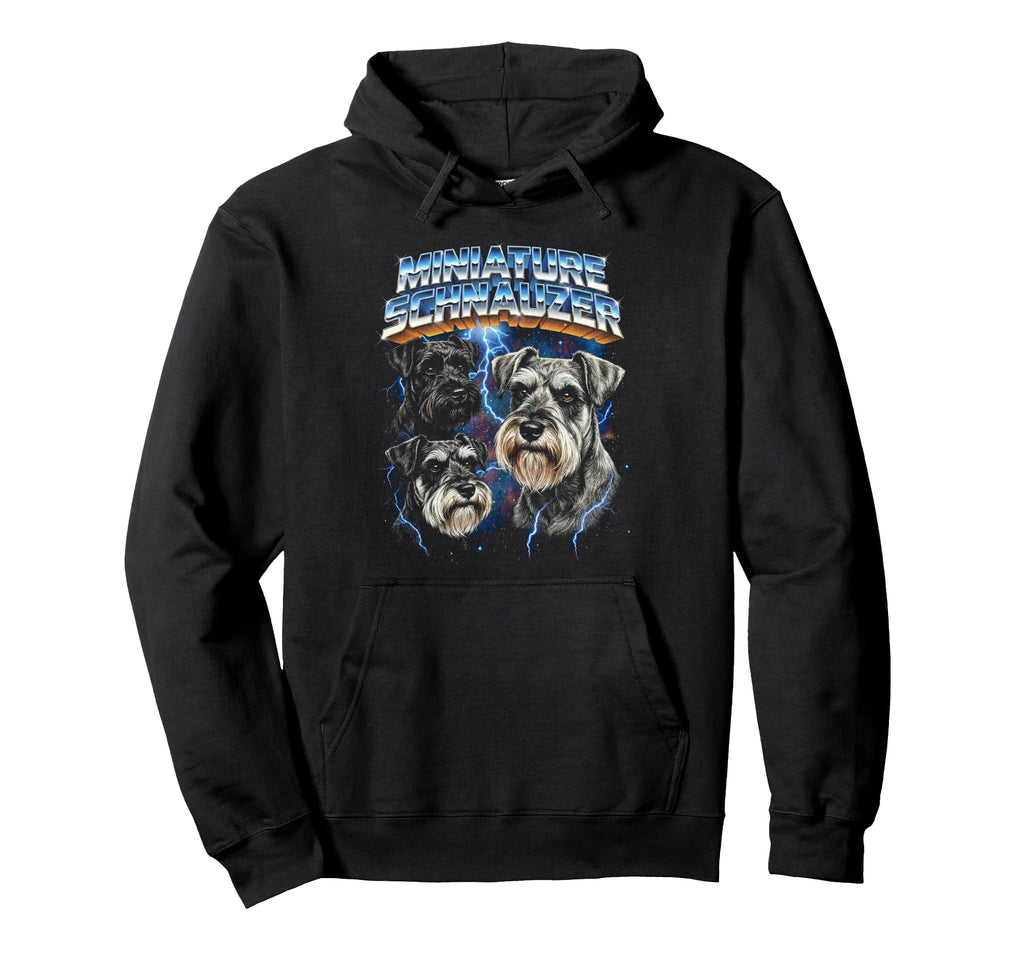 Miniature Schnauzer 80S Dog Lover Hoodie - Aesthetic Graphic for Adults - T-Shirt, Sweatshirt, Hoodie