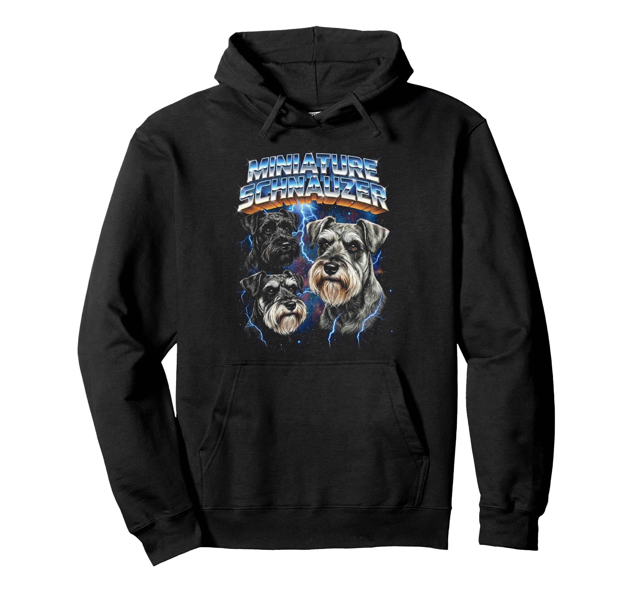 Miniature Schnauzer 80S Dog Lover Hoodie - Aesthetic Graphic for Adults - T-Shirt, Sweatshirt, Hoodie