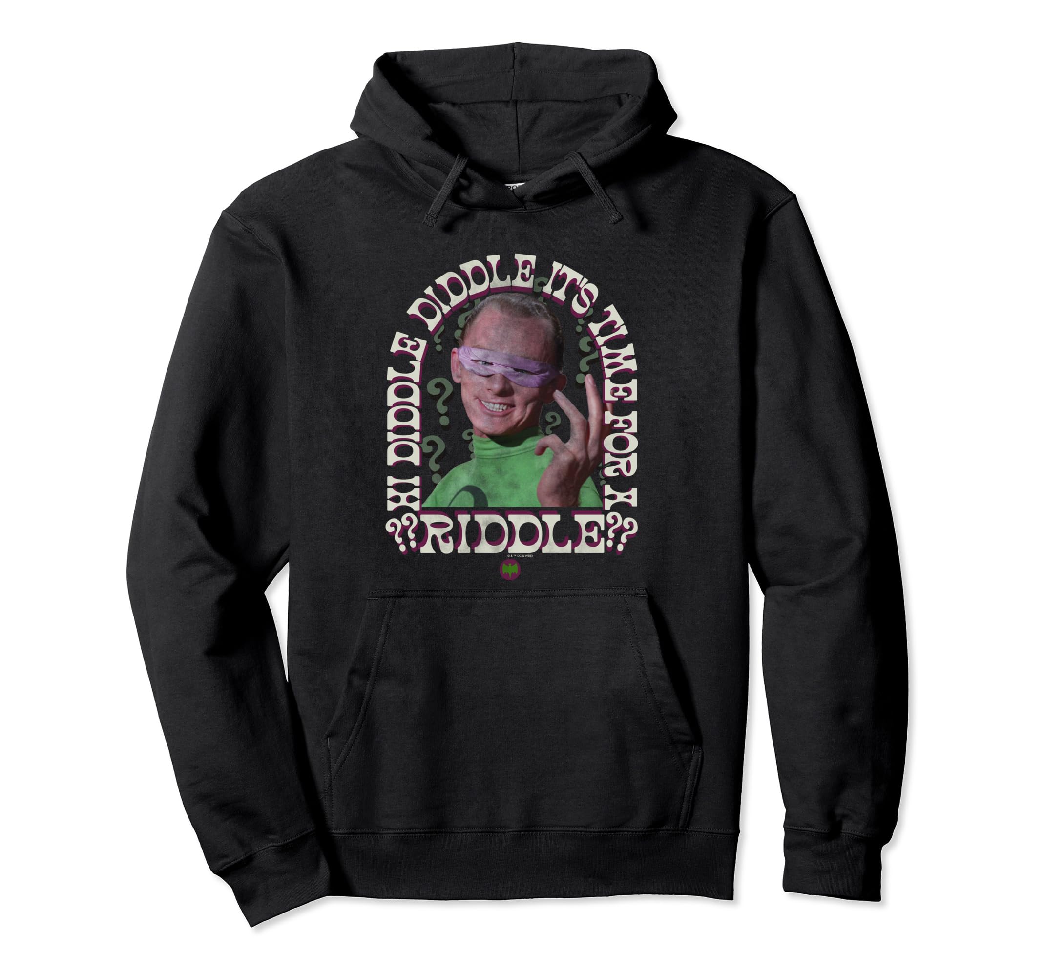 Batman Distressed 60S Its Time Riddle Hoodie - Aesthetic Graphic Unisex - T-Shirt, Sweatshirt, Hoodie