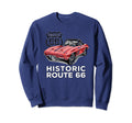 Route 66 Historic Sports Car Sweatshirt - Aesthetic Graphic Men Women - T-Shirt, Sweatshirt, Hoodie