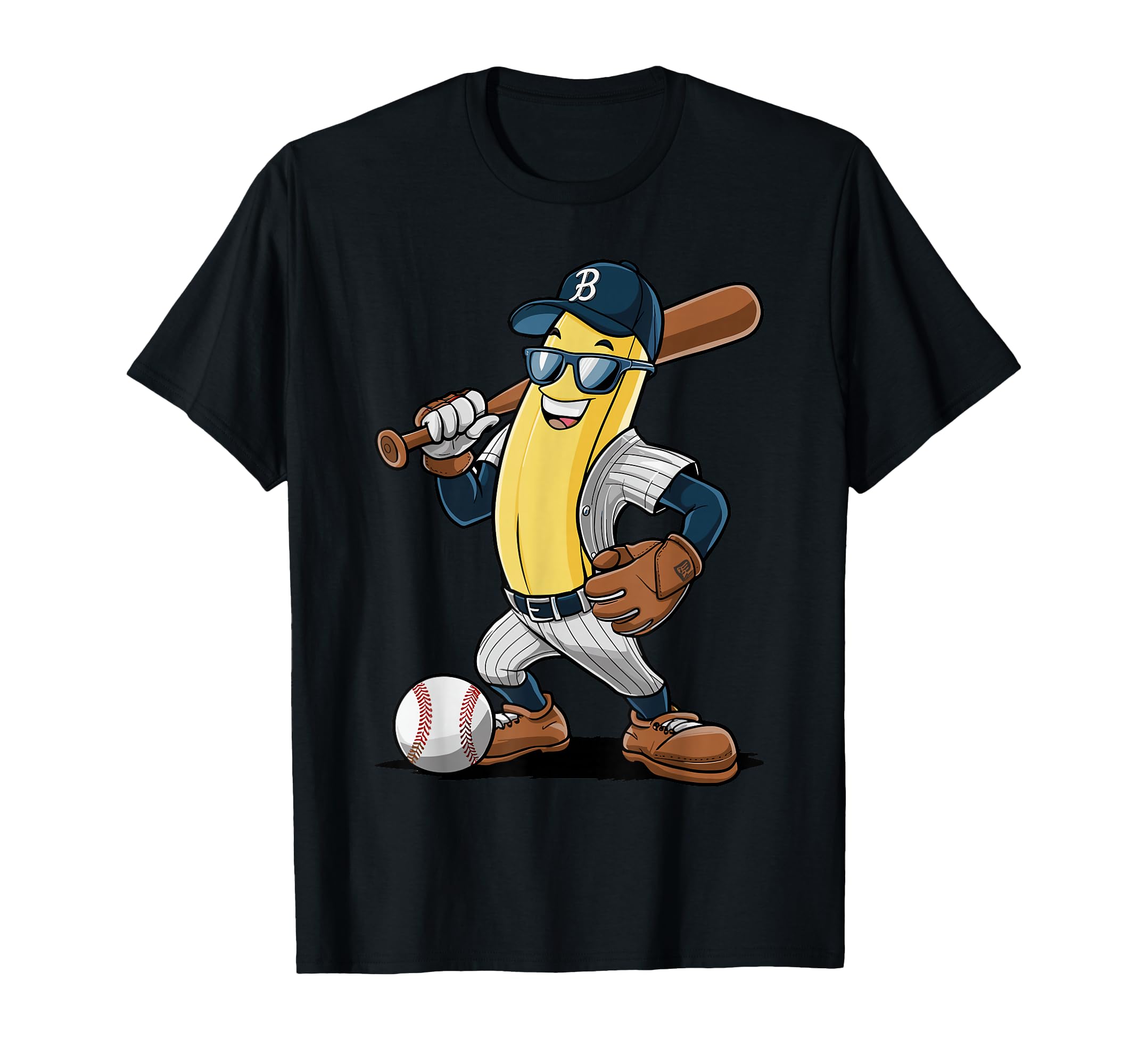 Banana Softball Sport Fruit Banana T-Shirt - Graphic Print for Adults - T-Shirt, Sweatshirt, Hoodie