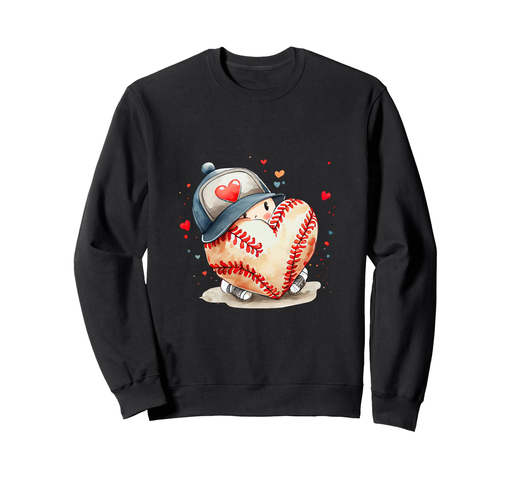 Funny Baseball Sport Heart Sweatshirt - Novelty Apparel for Adults - T-Shirt, Sweatshirt, Hoodie