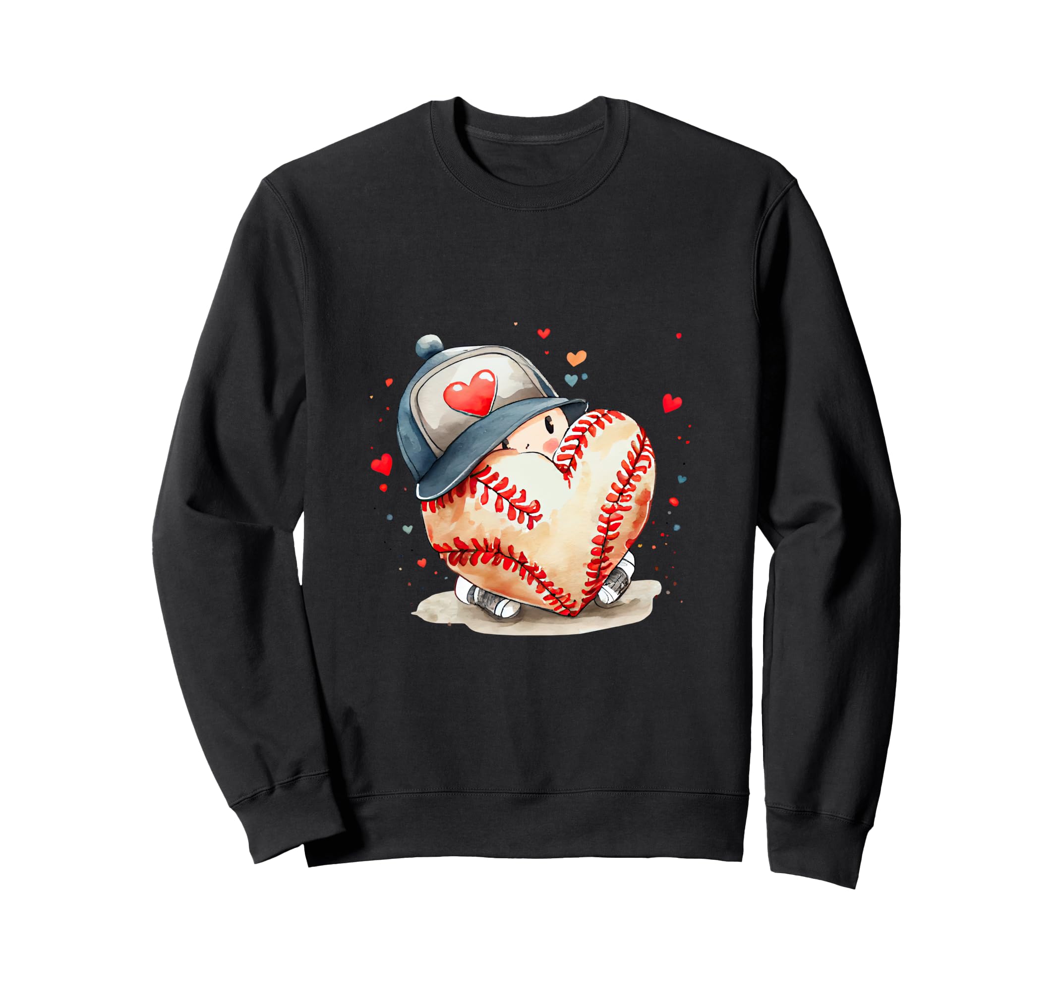 Funny Baseball Sport Heart Sweatshirt - Novelty Apparel for Adults - T-Shirt, Sweatshirt, Hoodie